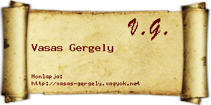 Vasas Gergely névjegykártya